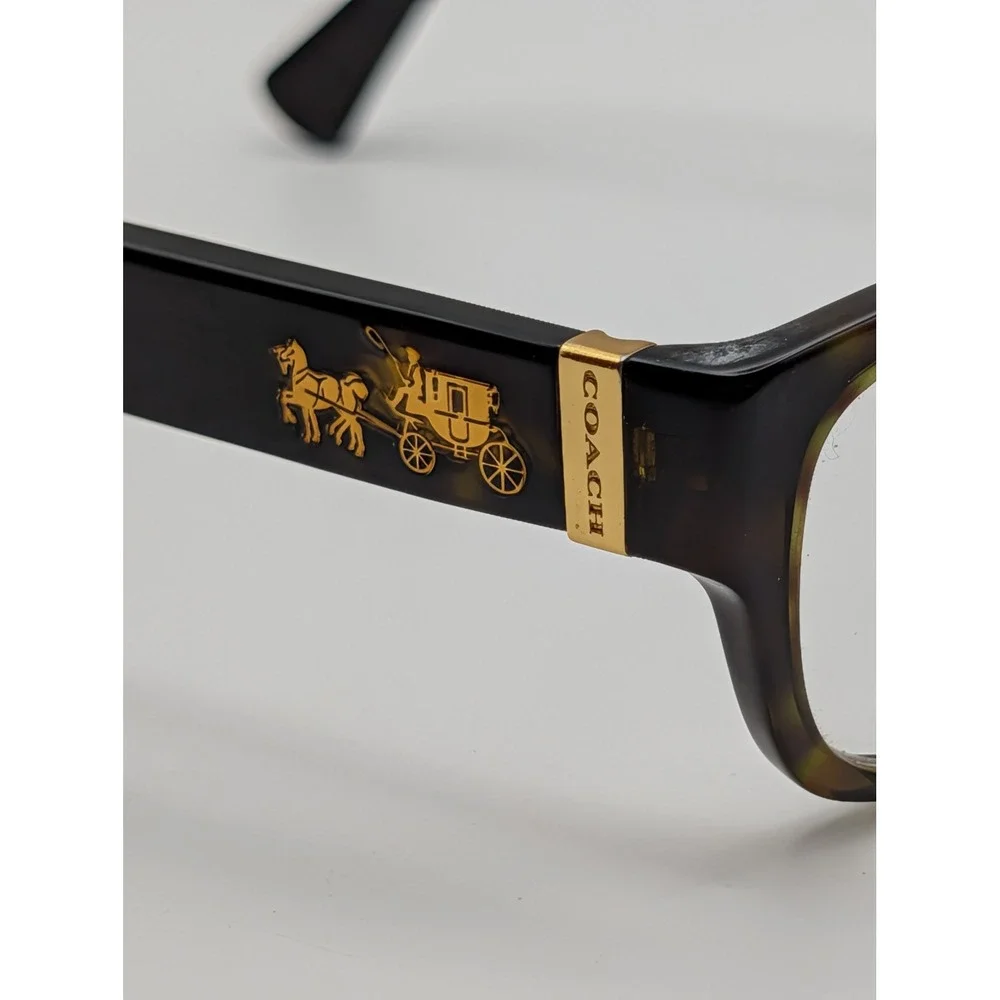 Coach HC6078 5120 Eyeglasses Dark Tortoise Gold Coach Logo 52-16-135